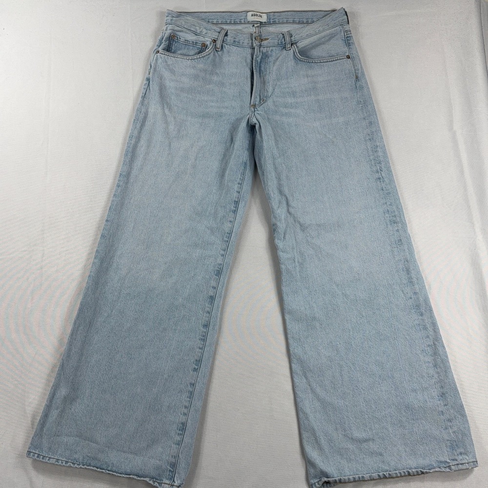 AGOLDE Clara Wide Leg Jeans Light Wash High Rise Regenerative Cotton Size 30